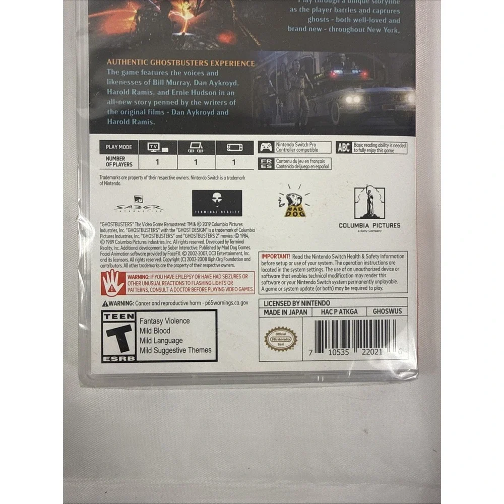 GHOSTBUSTERS THE VIDEO GAME REMASTERED NINTENDO SWITCH‎ BRAND NEW FACTORY SEALED